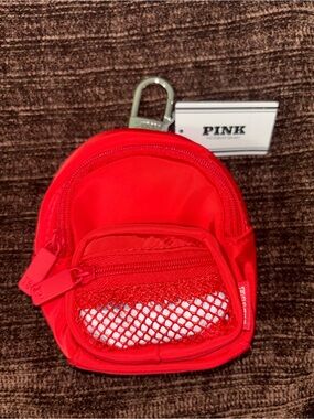 NWT PINK Victoria's Secret Mini Red Backpack Keychain